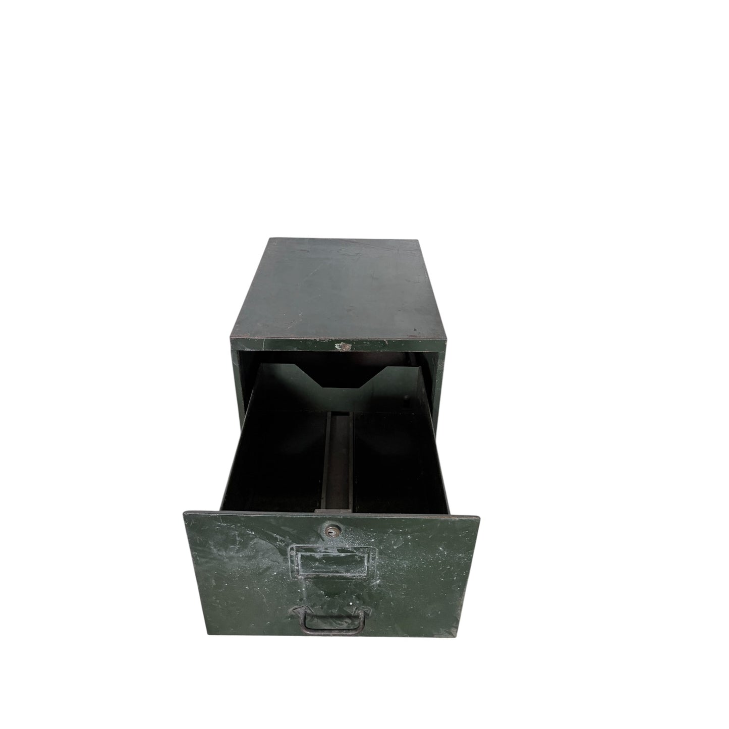 Vintage Industrial Military Filing Cabinet Bedside – Forest Green Steel