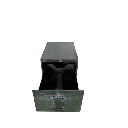 Vintage Industrial Military Filing Cabinet Bedside – Forest Green Steel