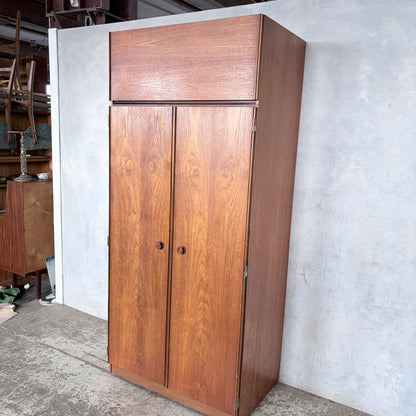 Mid Century Meredew Teak Double Wardrobe | Vintage British Bedroom Wardrobe