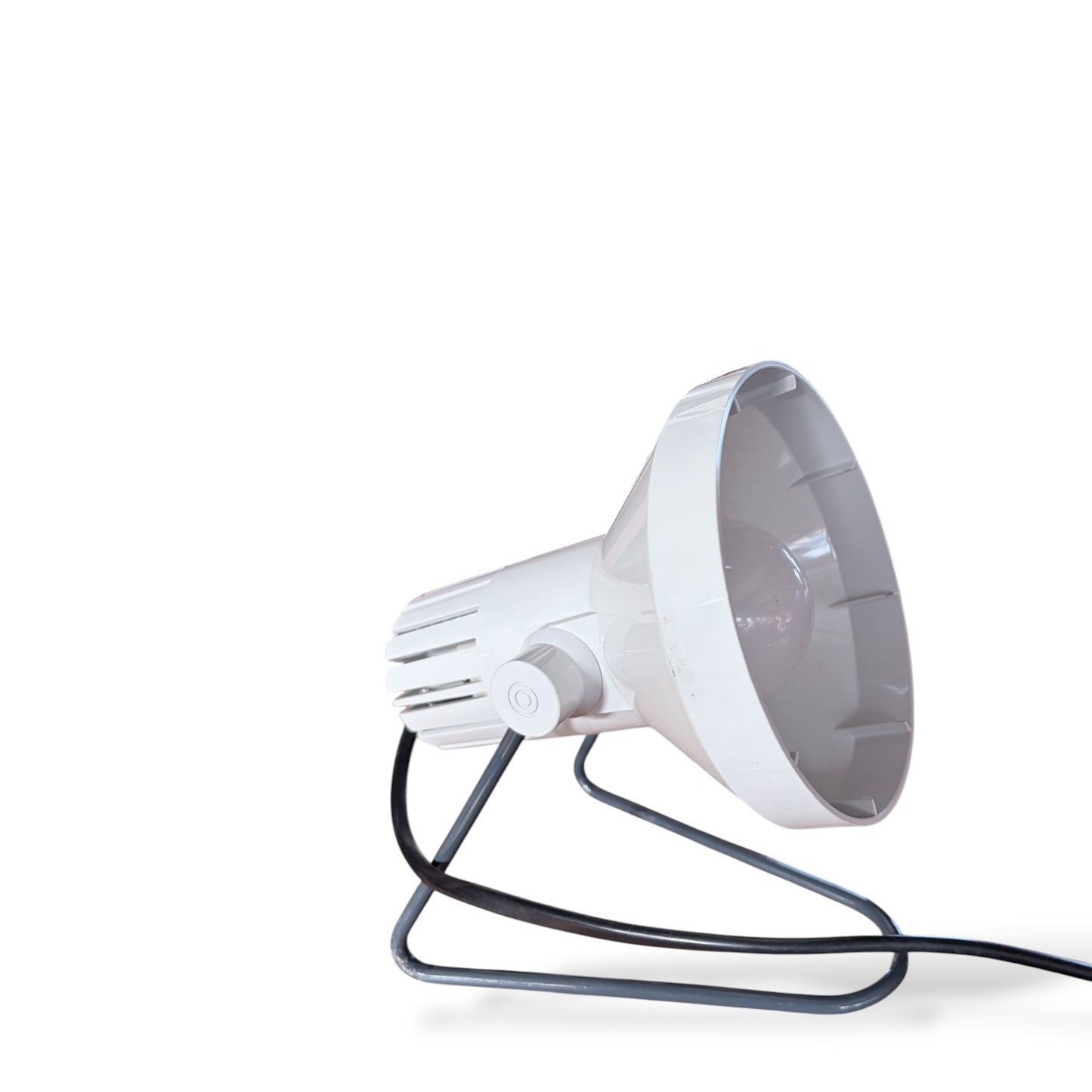 Mid Century Desk Lamp | Industrial Plastic Cone Light With Sculptural Accent