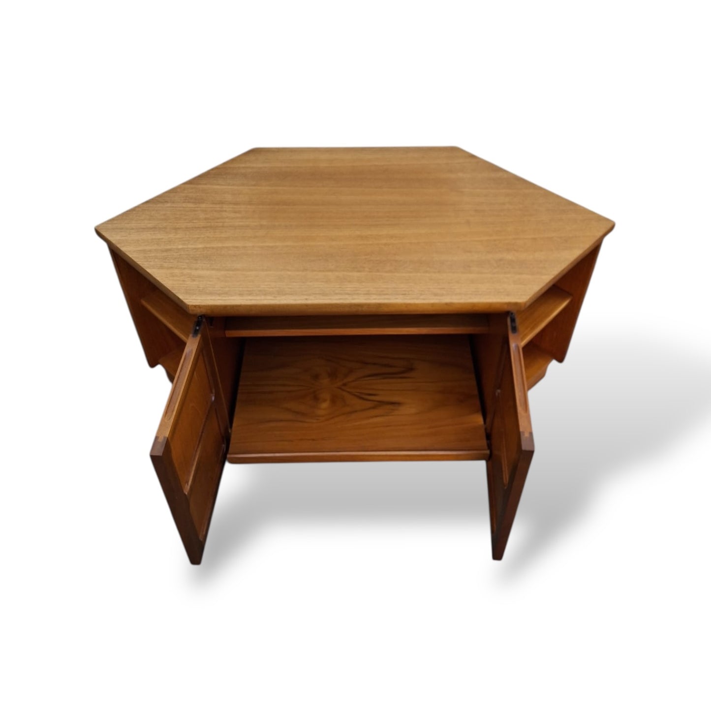 Mid Century Nathan Teak Compact Media Unit / Corner TV Cabinet