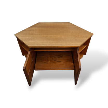 Mid Century Nathan Teak Compact Media Unit / Corner TV Cabinet