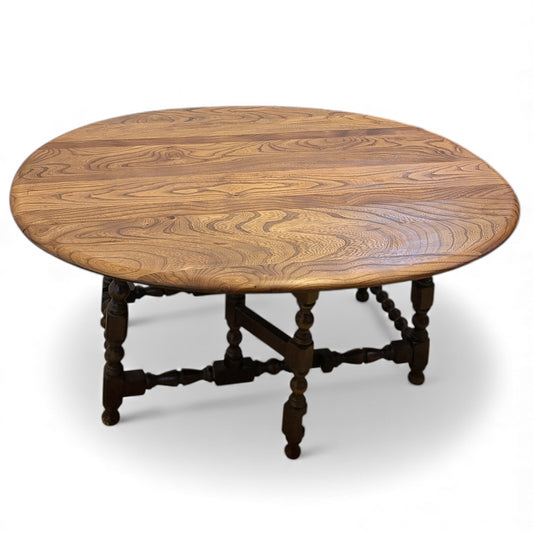 Ercol Drop-Leaf Coffee Table – Vintage Solid Elm Mid Century Design