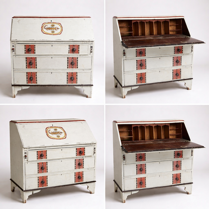 Antique Painted Shabby Chic Bureau Desk