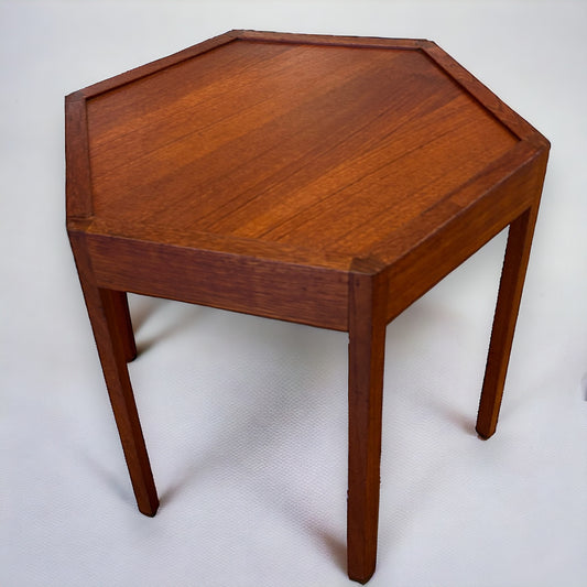 mid century hans Anderson hexagonal side table