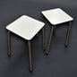 Mid Century White Formica Bar Stools
