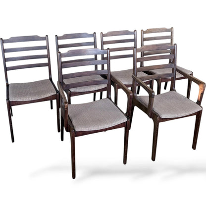Danish Rosewood Ladderback Dining Chairs – Set of 4