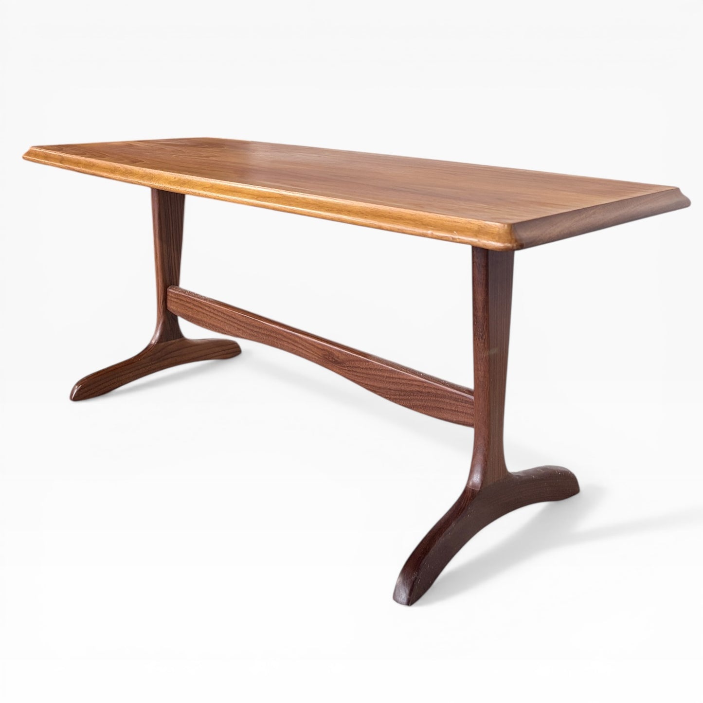 Mid Century Nathan Teak Curved Coffee Table