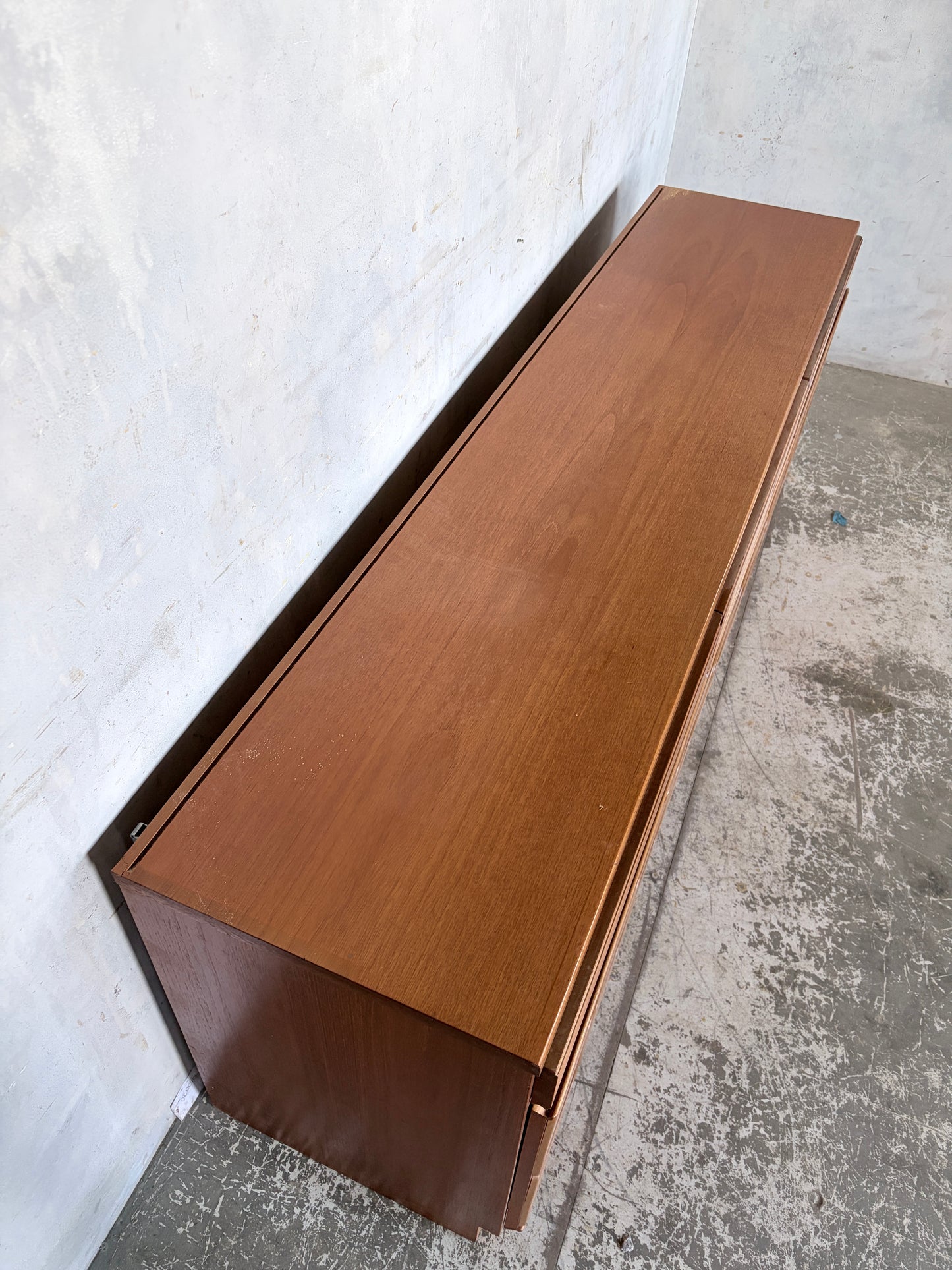 McIntosh Mid Century Teak Sideboard – Panel Front Long Low Cabinet