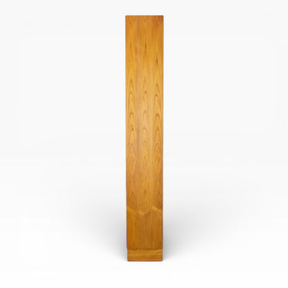 Danish Domino Teak Bookcase – Tall Slim Mid-Century Shelving Unit
