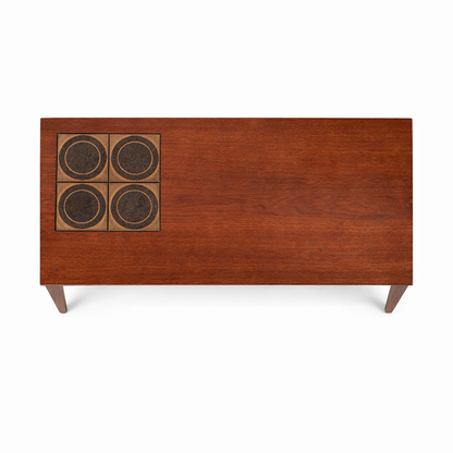 Mid Century Danish Domino Teak Tile Coffee Table