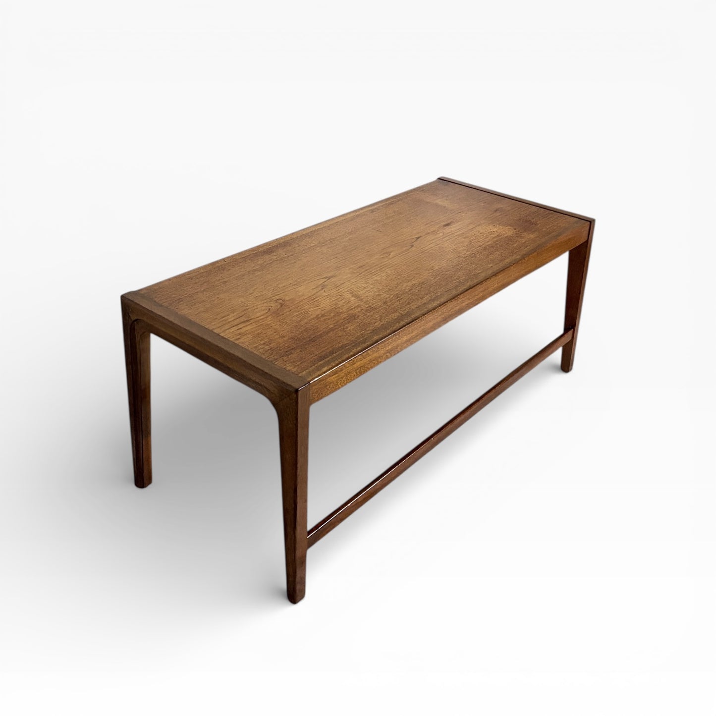 Mid-Century Teak Coffee Table with Sculpted Frame — view 4
