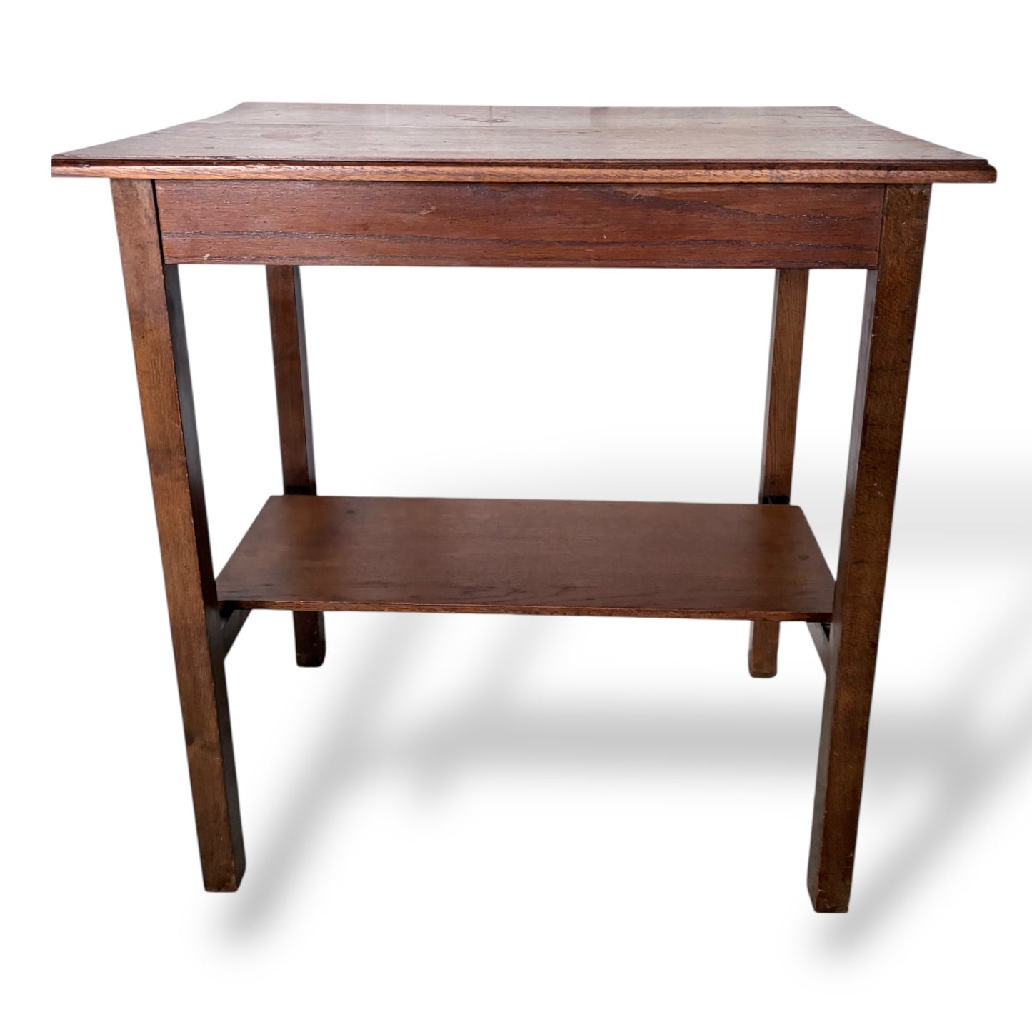 Arts & Crafts Oak Hallway Table with Shelf