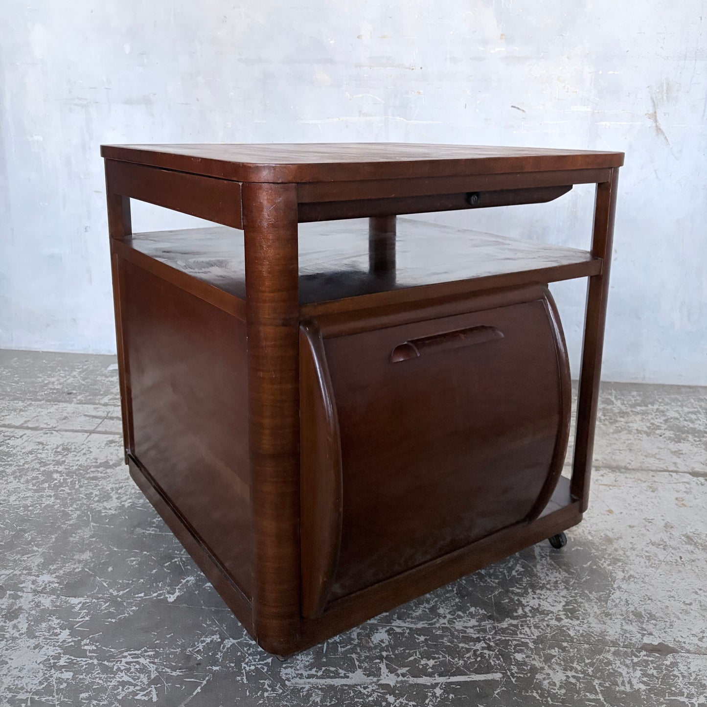 Art Deco Walnut Drinks Cabinet Metamorphic Trolley by Incorporall (CC41)
