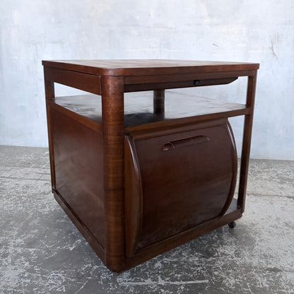 Art Deco Walnut Drinks Cabinet Metamorphic Trolley by Incorporall (CC41)