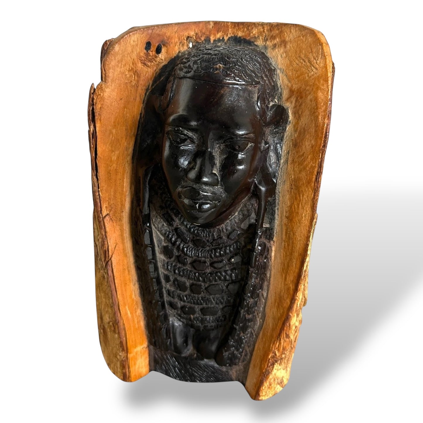 African Makonde Ebony Wood Sculpture – Hand Carved Tribal Art Statement Piece