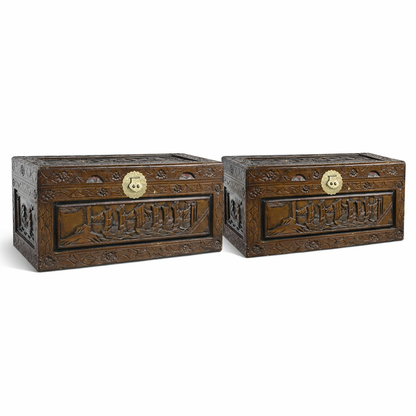 Pair of Chinese Camphor Wood Storage Chests / Trunks