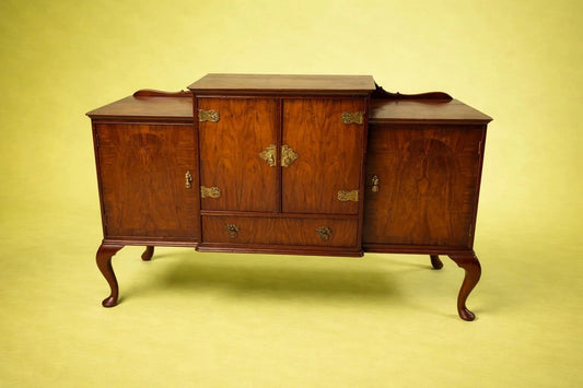 Art Deco Burr Walnut Queen Anne Drinks Cabinet Sideboard - image 1