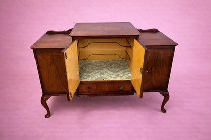 Art Deco Burr Walnut Queen Anne Drinks Cabinet Sideboard - image 2