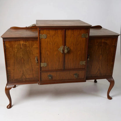 Art Deco Burr Walnut Queen Anne Drinks Cabinet Sideboard - image 3