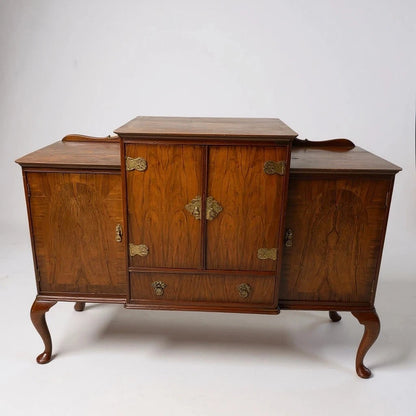 Art Deco Burr Walnut Queen Anne Drinks Cabinet Sideboard - image 4