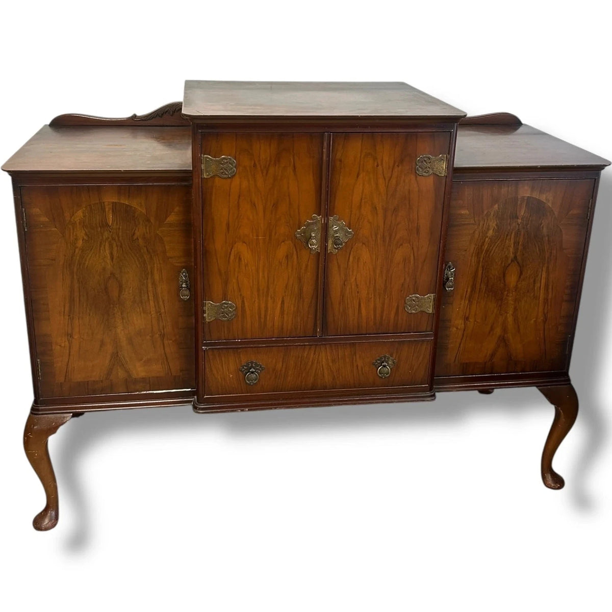 Art Deco Burr Walnut Queen Anne Drinks Cabinet Sideboard - image 5