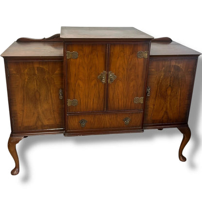 Art Deco Burr Walnut Queen Anne Drinks Cabinet Sideboard - image 5