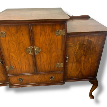 Art Deco Burr Walnut Queen Anne Drinks Cabinet Sideboard - image 8
