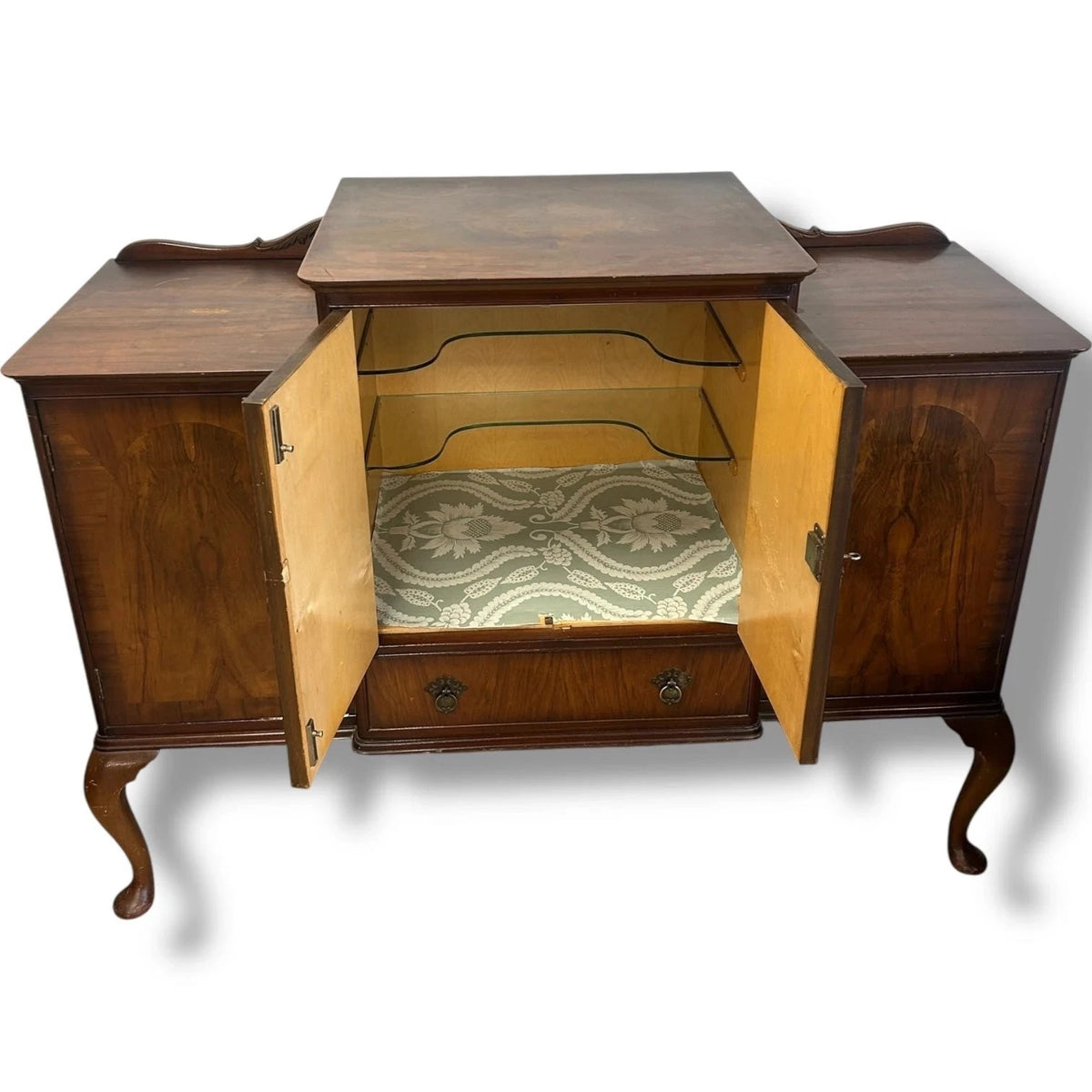 Art Deco Burr Walnut Queen Anne Drinks Cabinet Sideboard - image 9