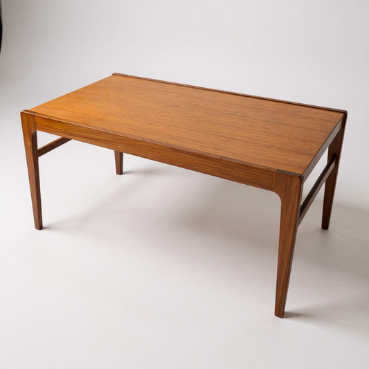 Mid-Century Teak Coffee Table – Rectangular Vintage Danish Modern Style Table