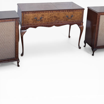 Vintage Dynatron Walnut Radiogram with Matching Stereo Speakers