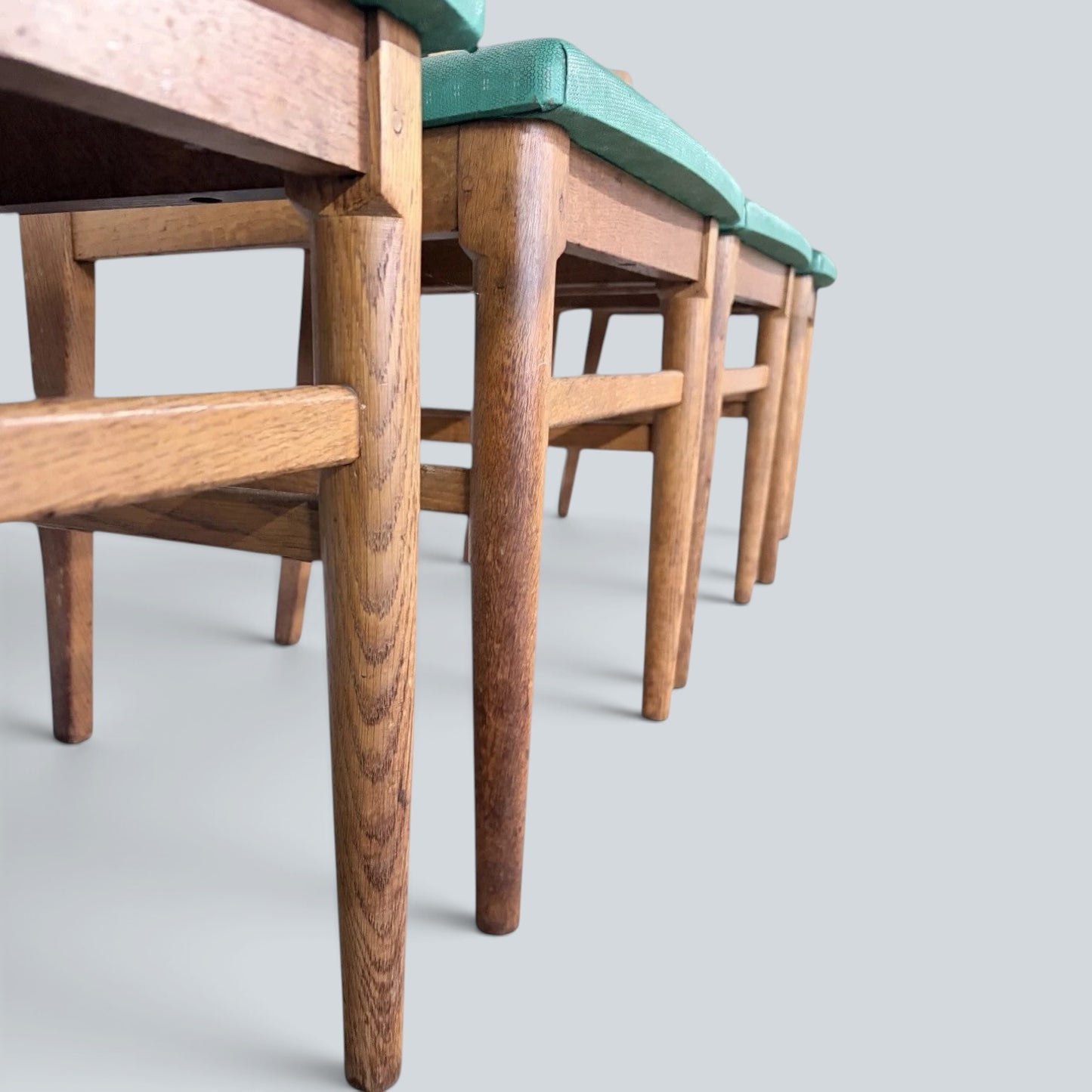 Mid Century Vintage Oak Dining Chairs – Set of Four