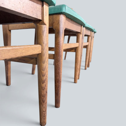 Mid Century Vintage Oak Dining Chairs – Set of Four