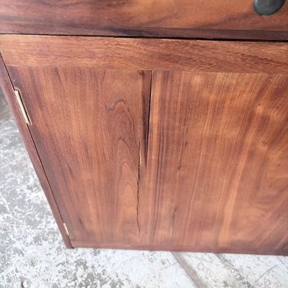 Pair of Mid-Century Walnut Bedside Cabinets | Vintage One Drawer Nightstands