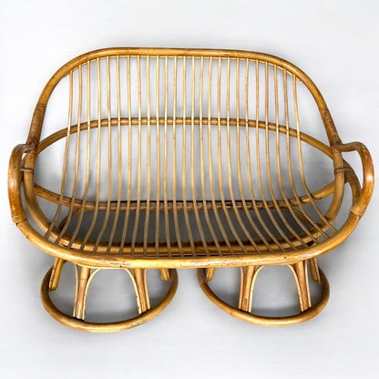 Mid Century Rattan Bamboo Sofa