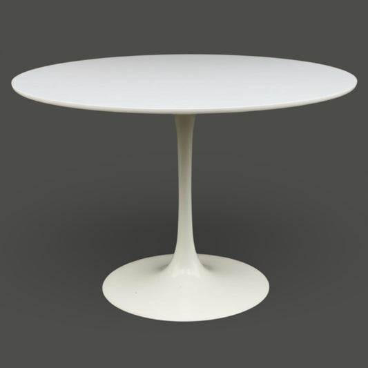 Tulip Dining Table – 1960s Maurice Burke Mid Century White Fibreglass Pedestal Base