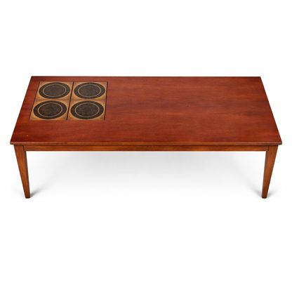 Mid Century Danish Domino Teak Tile Coffee Table