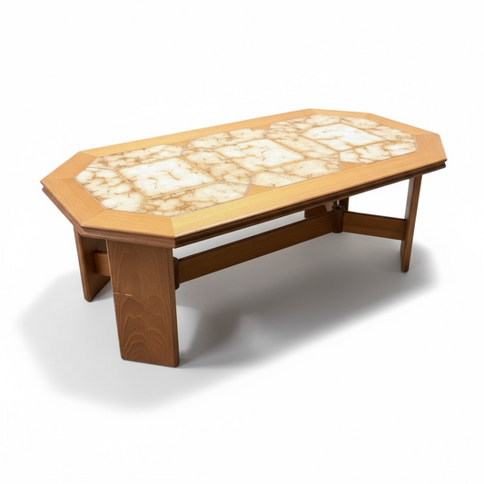 Vintage 1970s G Plan Teak Coffee Table | Scandinavian Style Tiled Table