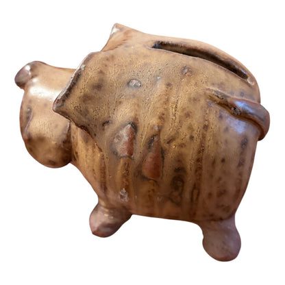Vintage Studio Pottery Pig Money Bank – Handcrafted Ceramic Piggy Bank