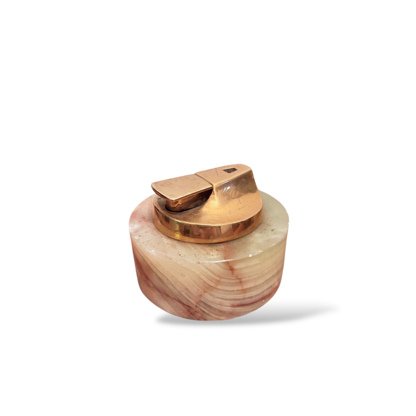Art Deco Onyx Tabletop Lighter Prop – Round Marble Effect