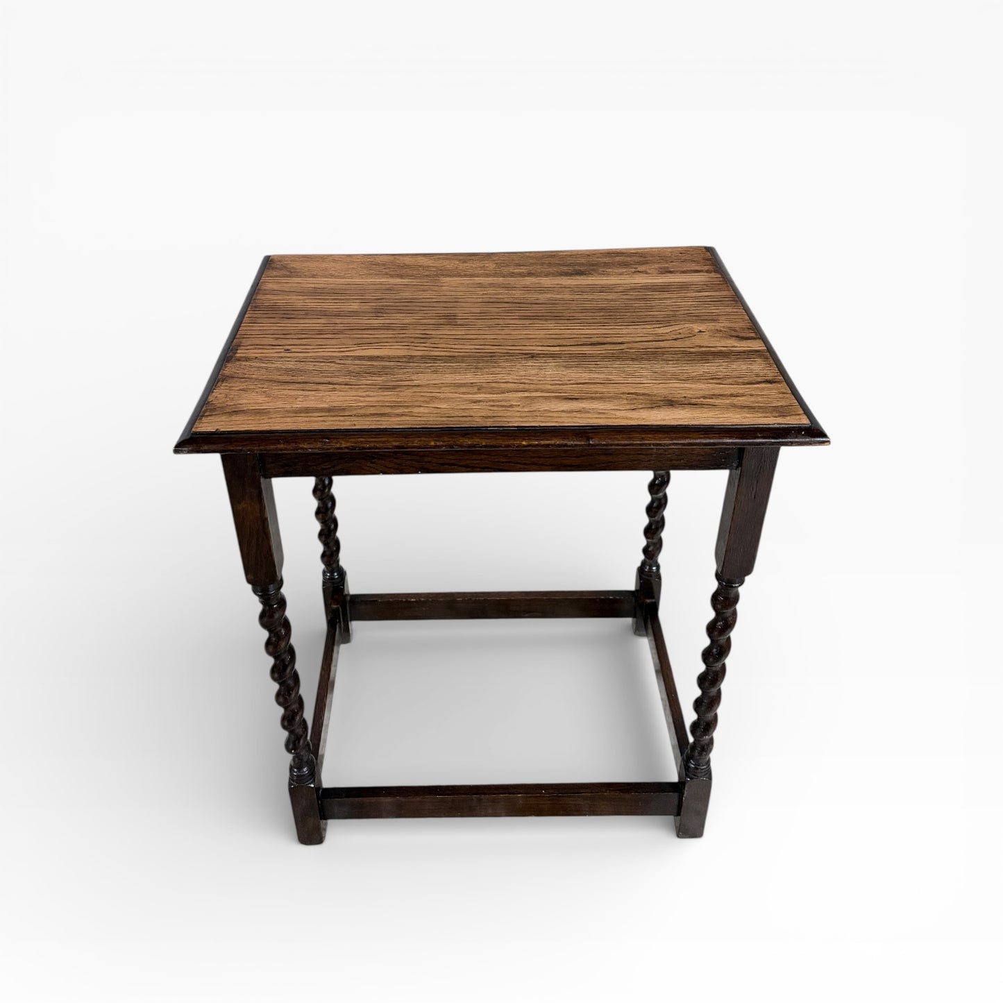 Vintage Barley Twist Oak Side Table