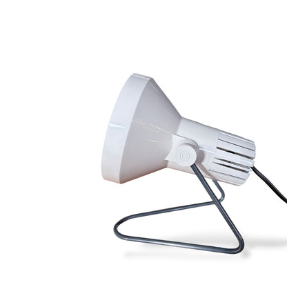 Mid Century Desk Lamp | Industrial Plastic Cone Light With Sculptural Accent