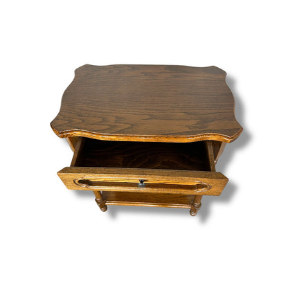 Antique Oak Arts & Crafts Bedside Table – Solid Wood Side Cabinet with Timeless Character