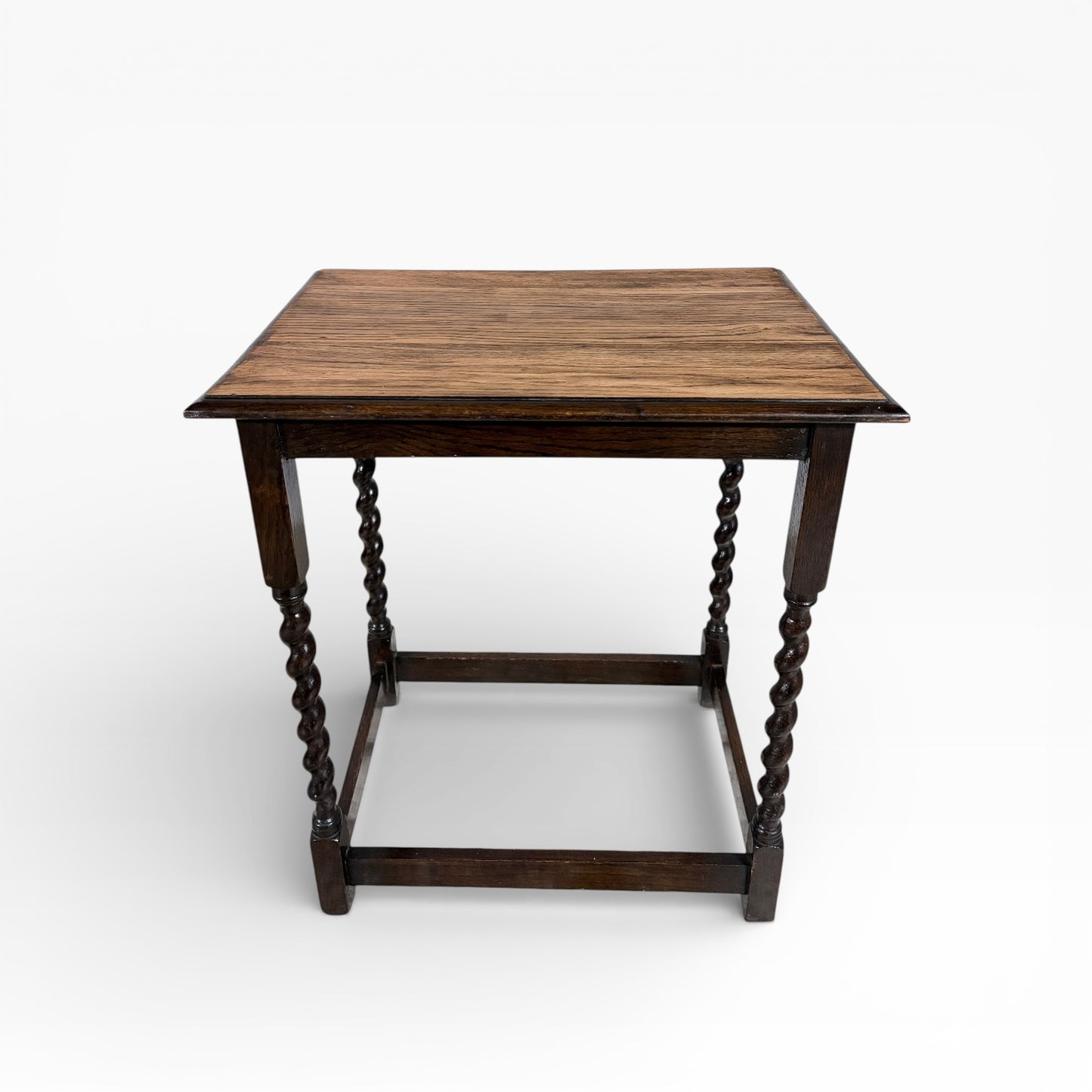 Vintage Barley Twist Oak Side Table