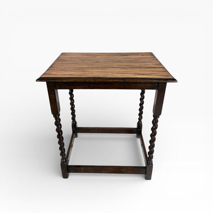 Vintage Barley Twist Oak Side Table