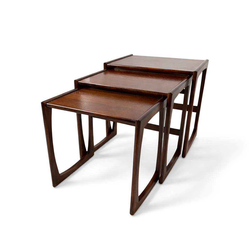 Mid Century Vintage G Plan Quadrille Nest of Tables Dark Wood