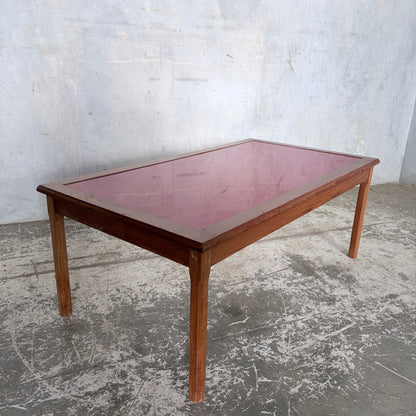 Mid Century Myers Teak Coffee Table with Custom Perspex Top