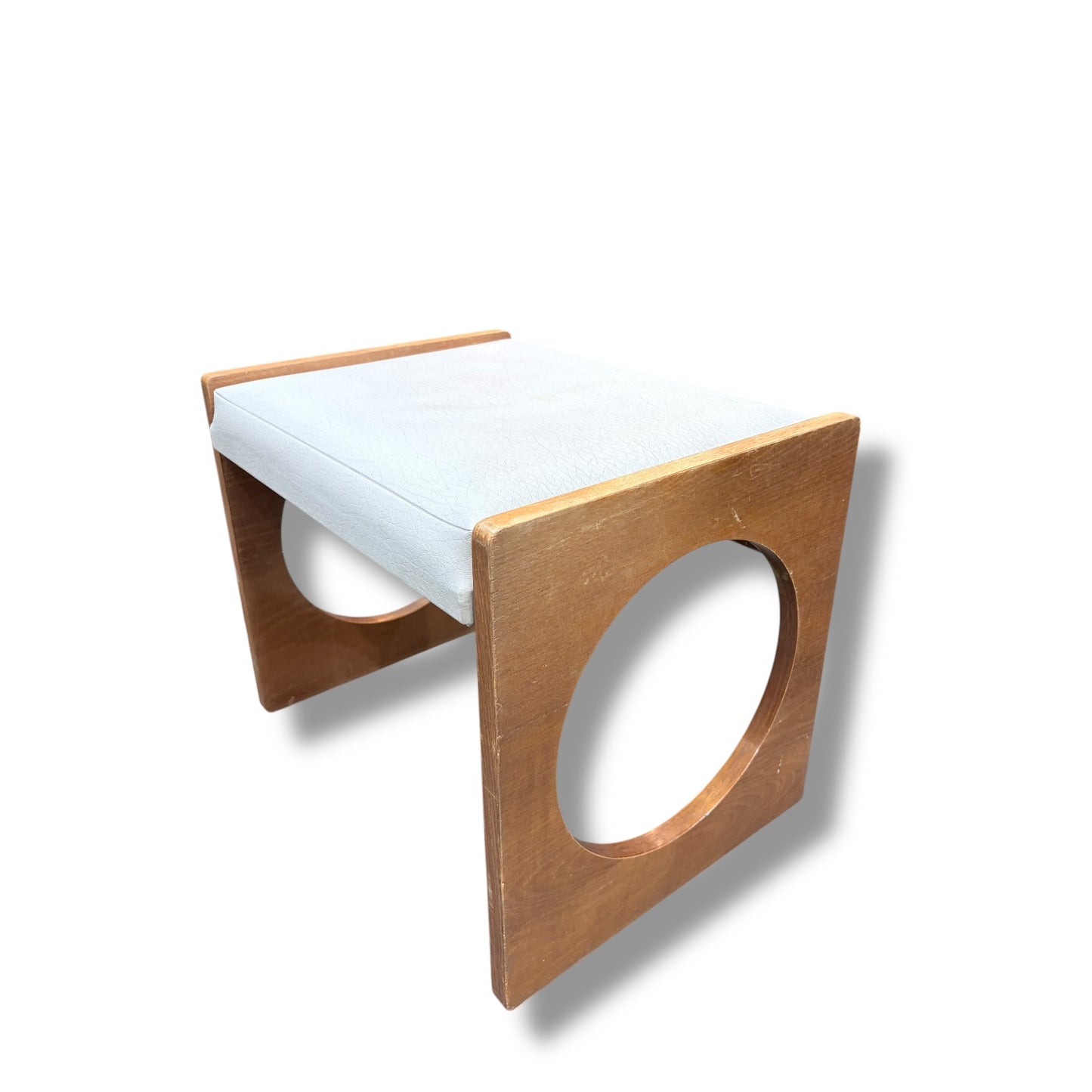 Vintage Uniflex Teak Stool – Mid Century