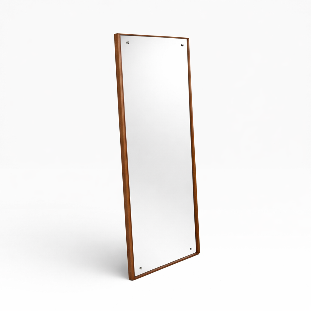 Mid Century Vintage Teak Long Framed Mirror
