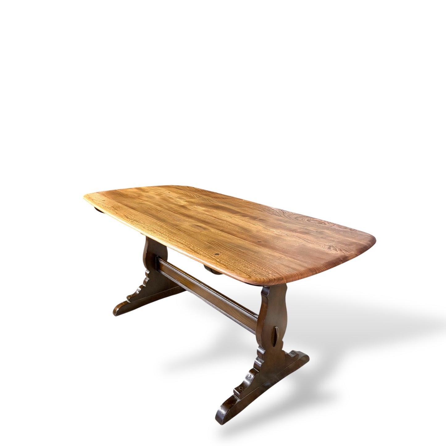Ercol Refectory Plank Top Dining Table – Blonde Elm & Beech